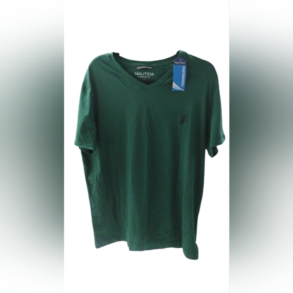 Nautica Men's Short Sleeve Tee Green Performance T SZ L NWT